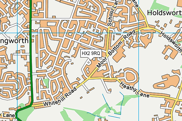HX2 9RQ map - OS VectorMap District (Ordnance Survey)