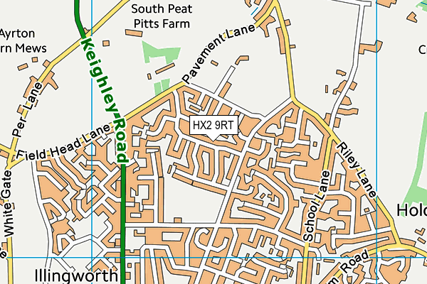 HX2 9RT map - OS VectorMap District (Ordnance Survey)