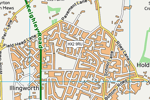 HX2 9RU map - OS VectorMap District (Ordnance Survey)