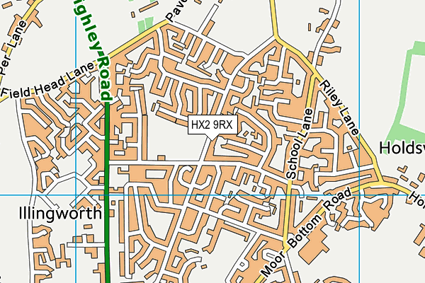 HX2 9RX map - OS VectorMap District (Ordnance Survey)