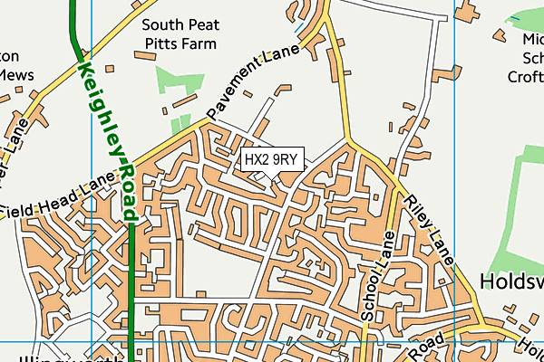HX2 9RY map - OS VectorMap District (Ordnance Survey)