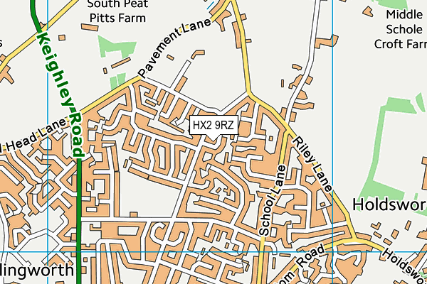 HX2 9RZ map - OS VectorMap District (Ordnance Survey)