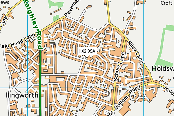 HX2 9SA map - OS VectorMap District (Ordnance Survey)