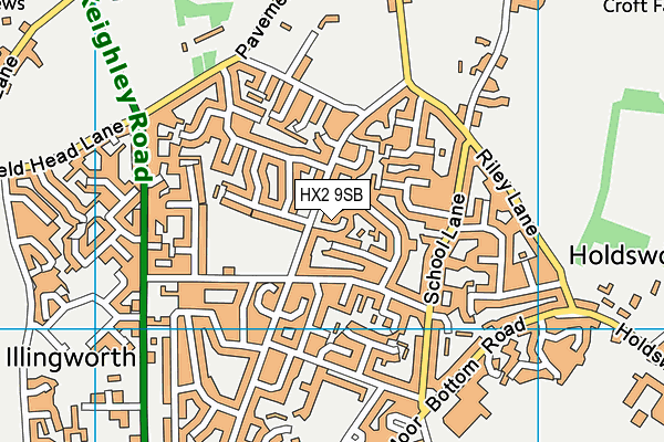 HX2 9SB map - OS VectorMap District (Ordnance Survey)