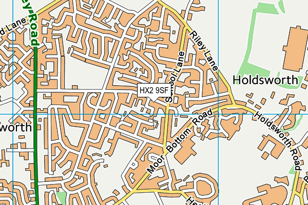 HX2 9SF map - OS VectorMap District (Ordnance Survey)