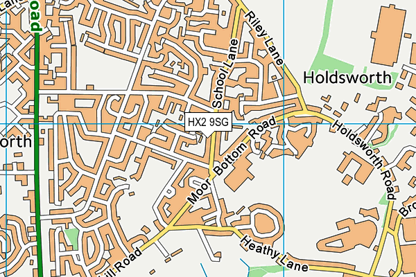 HX2 9SG map - OS VectorMap District (Ordnance Survey)