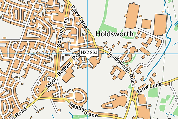 HX2 9SJ map - OS VectorMap District (Ordnance Survey)