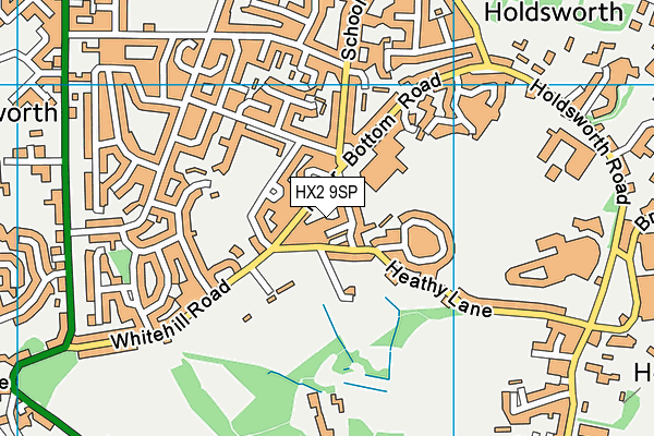 HX2 9SP map - OS VectorMap District (Ordnance Survey)