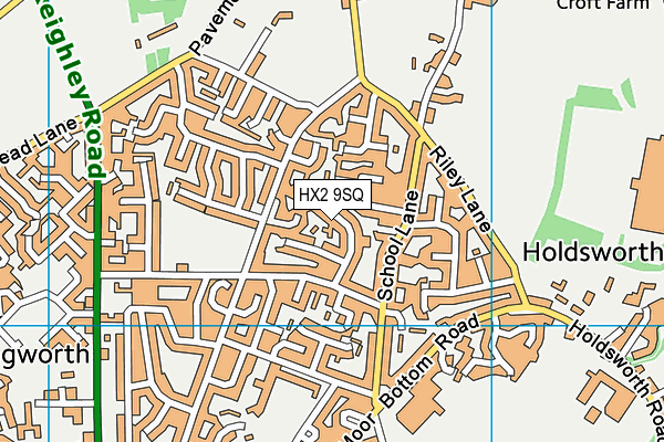 HX2 9SQ map - OS VectorMap District (Ordnance Survey)