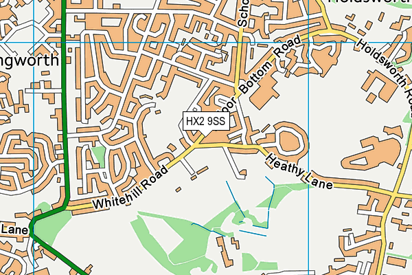 HX2 9SS map - OS VectorMap District (Ordnance Survey)