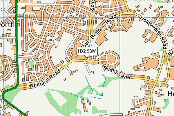 HX2 9SW map - OS VectorMap District (Ordnance Survey)