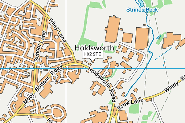 HX2 9TE map - OS VectorMap District (Ordnance Survey)