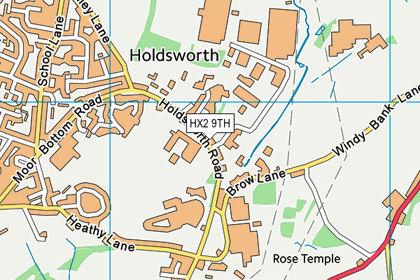HX2 9TH map - OS VectorMap District (Ordnance Survey)