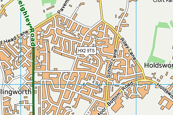 HX2 9TS map - OS VectorMap District (Ordnance Survey)