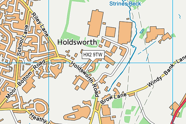 HX2 9TW map - OS VectorMap District (Ordnance Survey)