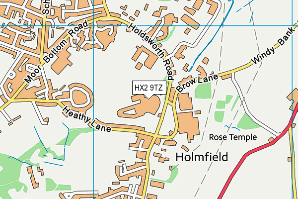 HX2 9TZ map - OS VectorMap District (Ordnance Survey)