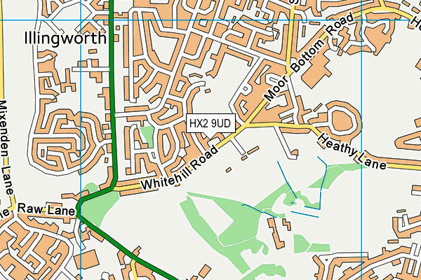 HX2 9UD map - OS VectorMap District (Ordnance Survey)
