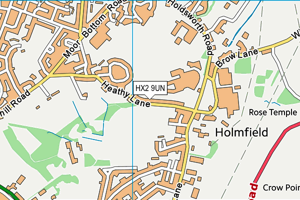 HX2 9UN map - OS VectorMap District (Ordnance Survey)