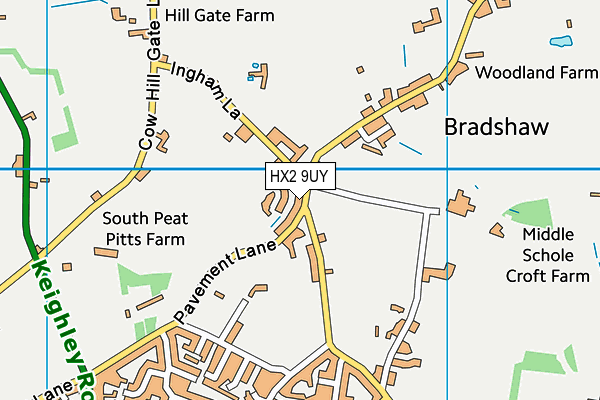 HX2 9UY map - OS VectorMap District (Ordnance Survey)