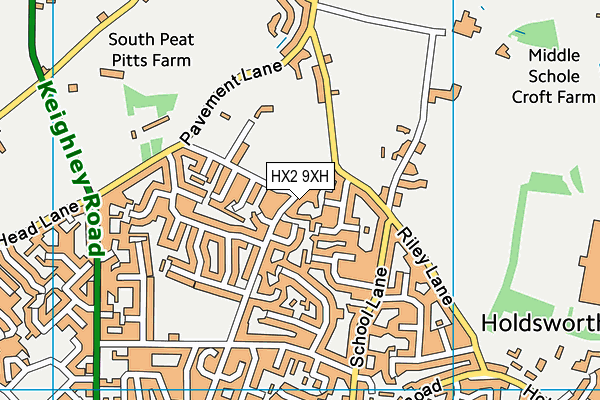 HX2 9XH map - OS VectorMap District (Ordnance Survey)