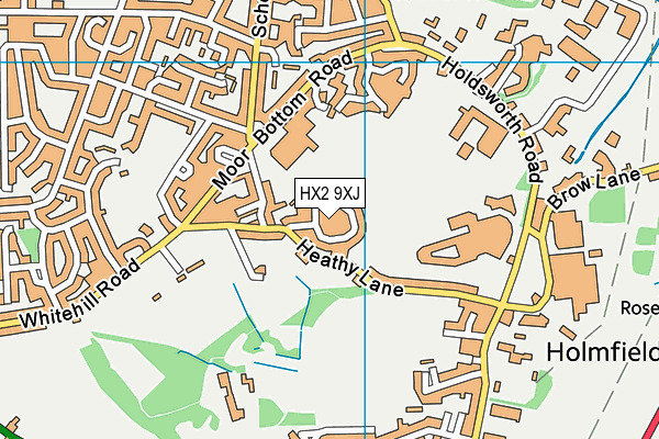 HX2 9XJ map - OS VectorMap District (Ordnance Survey)