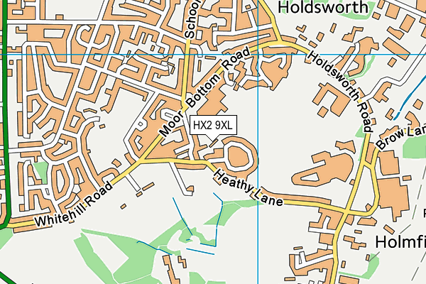 HX2 9XL map - OS VectorMap District (Ordnance Survey)