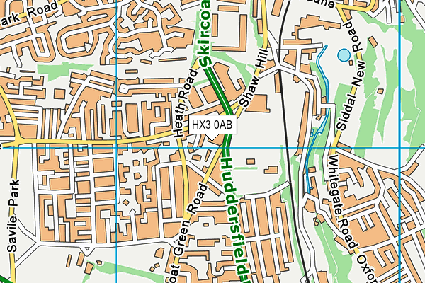 HX3 0AB map - OS VectorMap District (Ordnance Survey)