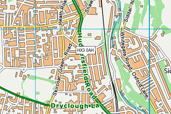 HX3 0AH map - OS VectorMap District (Ordnance Survey)