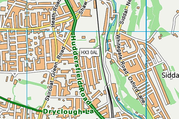 HX3 0AL map - OS VectorMap District (Ordnance Survey)