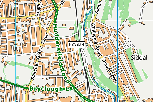 HX3 0AN map - OS VectorMap District (Ordnance Survey)