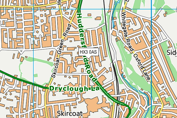 HX3 0AS map - OS VectorMap District (Ordnance Survey)