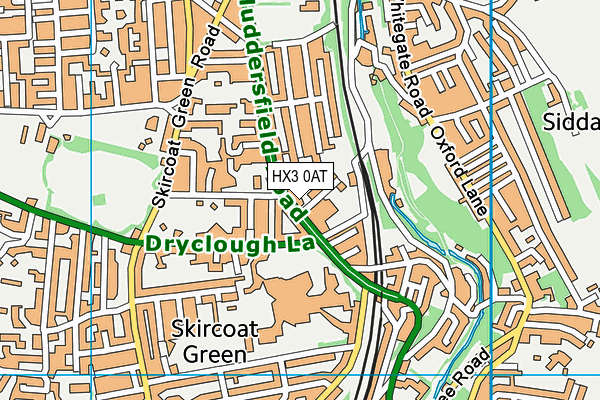 HX3 0AT map - OS VectorMap District (Ordnance Survey)