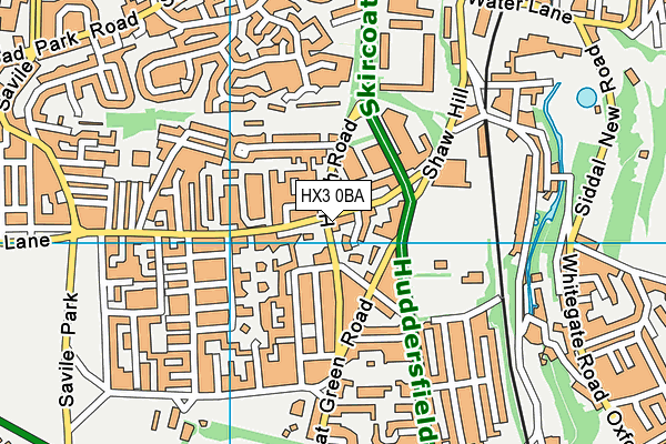 HX3 0BA map - OS VectorMap District (Ordnance Survey)