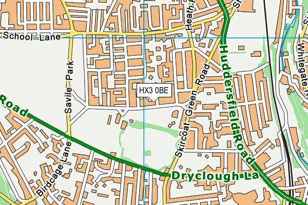 HX3 0BE map - OS VectorMap District (Ordnance Survey)