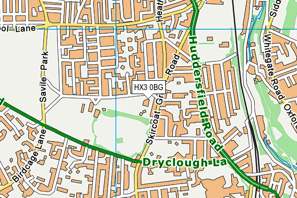 HX3 0BG map - OS VectorMap District (Ordnance Survey)