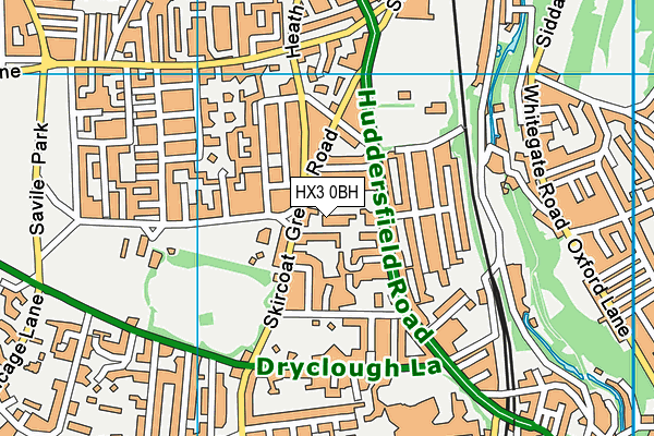 HX3 0BH map - OS VectorMap District (Ordnance Survey)