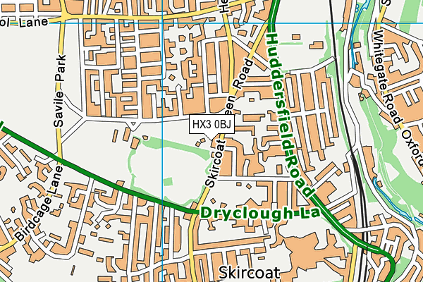HX3 0BJ map - OS VectorMap District (Ordnance Survey)