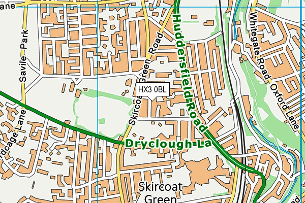 HX3 0BL map - OS VectorMap District (Ordnance Survey)