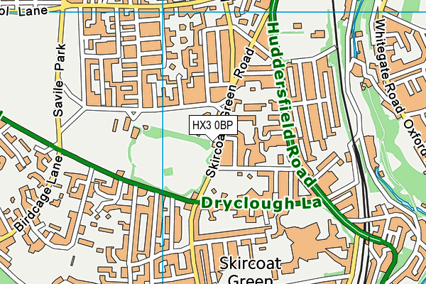 HX3 0BP map - OS VectorMap District (Ordnance Survey)