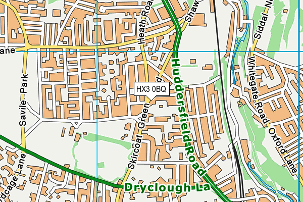 HX3 0BQ map - OS VectorMap District (Ordnance Survey)