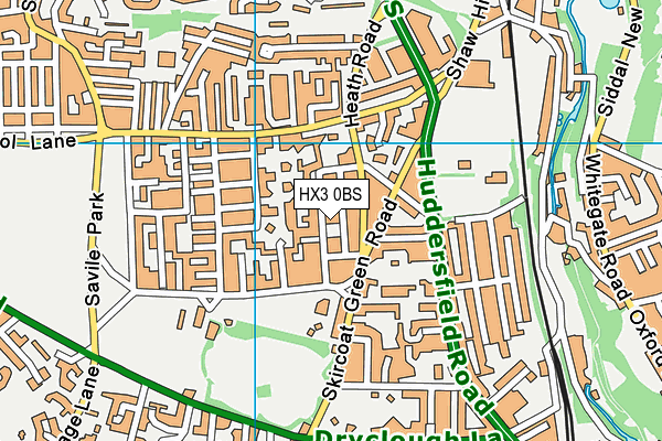 HX3 0BS map - OS VectorMap District (Ordnance Survey)