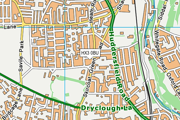 HX3 0BU map - OS VectorMap District (Ordnance Survey)