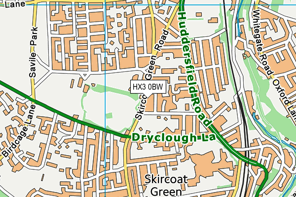 HX3 0BW map - OS VectorMap District (Ordnance Survey)