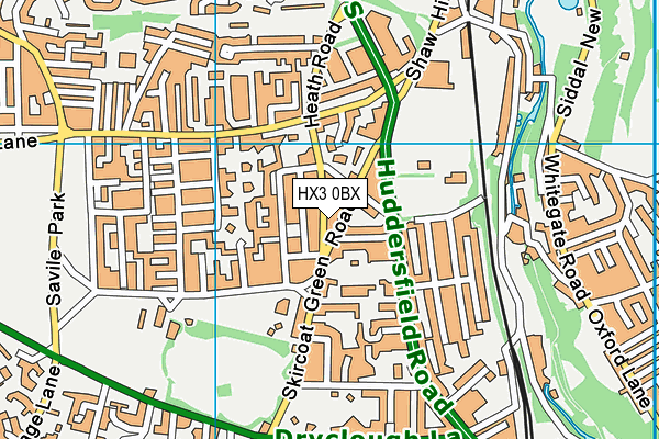 HX3 0BX map - OS VectorMap District (Ordnance Survey)