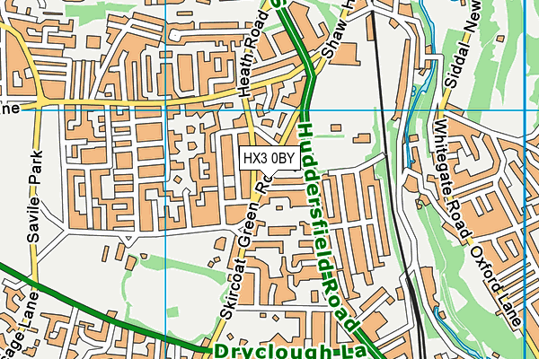 HX3 0BY map - OS VectorMap District (Ordnance Survey)