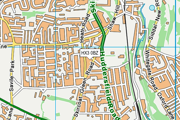 HX3 0BZ map - OS VectorMap District (Ordnance Survey)