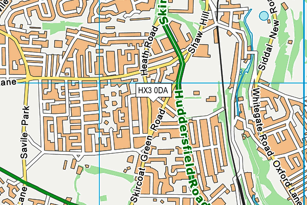 HX3 0DA map - OS VectorMap District (Ordnance Survey)