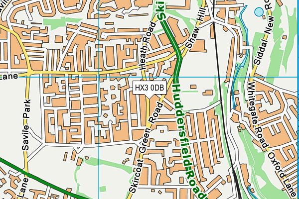 HX3 0DB map - OS VectorMap District (Ordnance Survey)