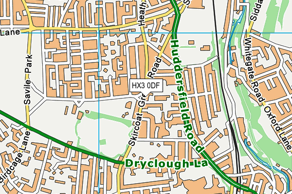 HX3 0DF map - OS VectorMap District (Ordnance Survey)