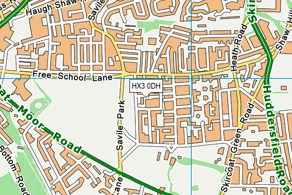 HX3 0DH map - OS VectorMap District (Ordnance Survey)